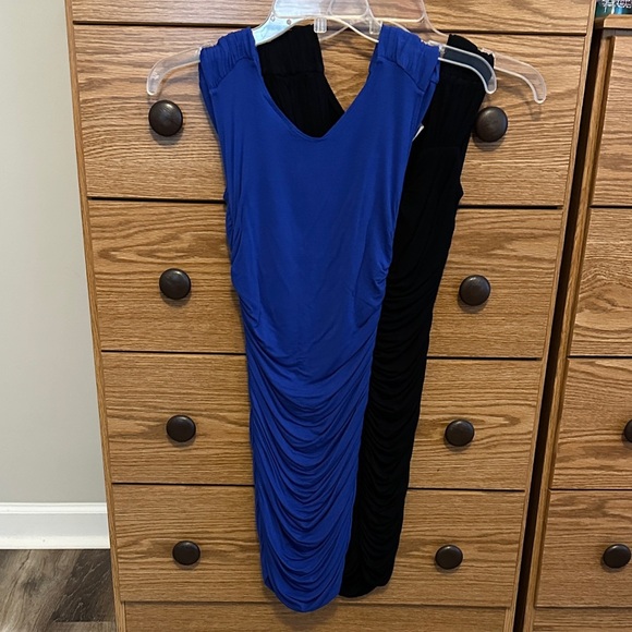 (2) a Small Blue and a small Black Ruched Dress - Picture 2 of 4